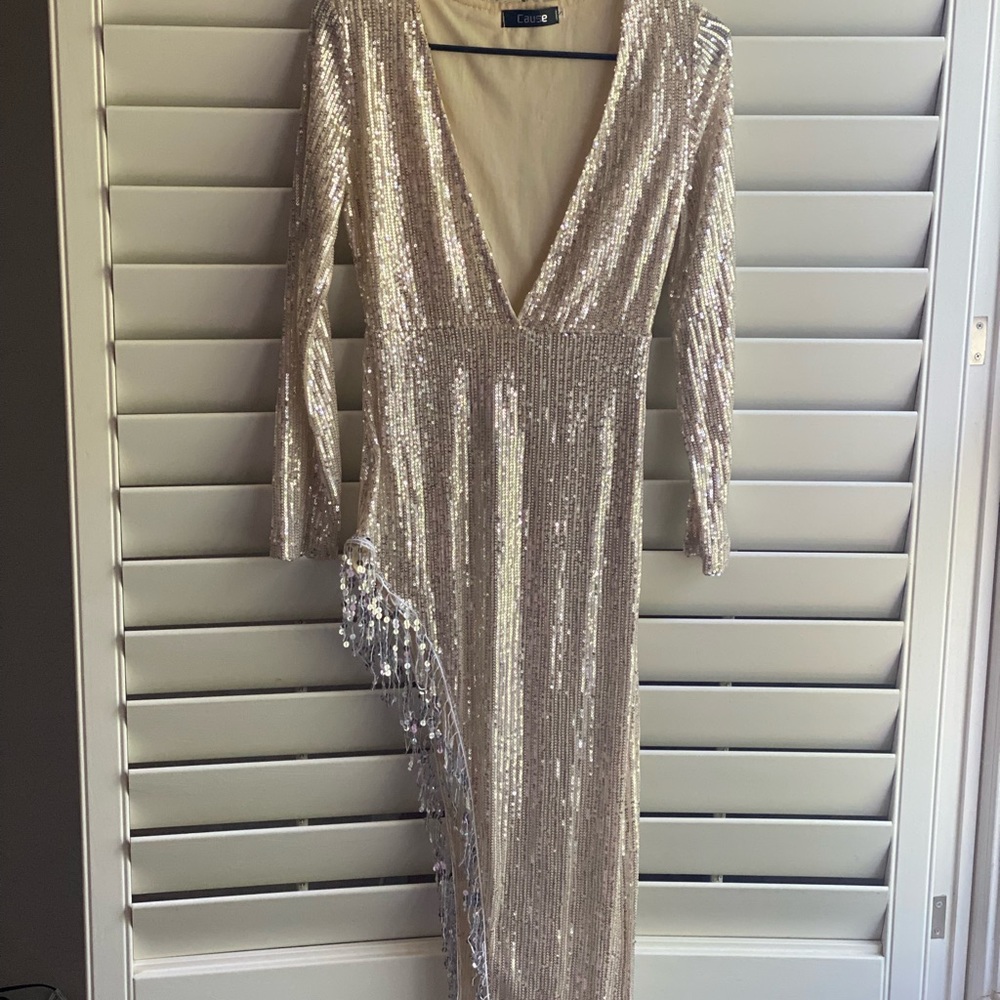 Gold sequin dress